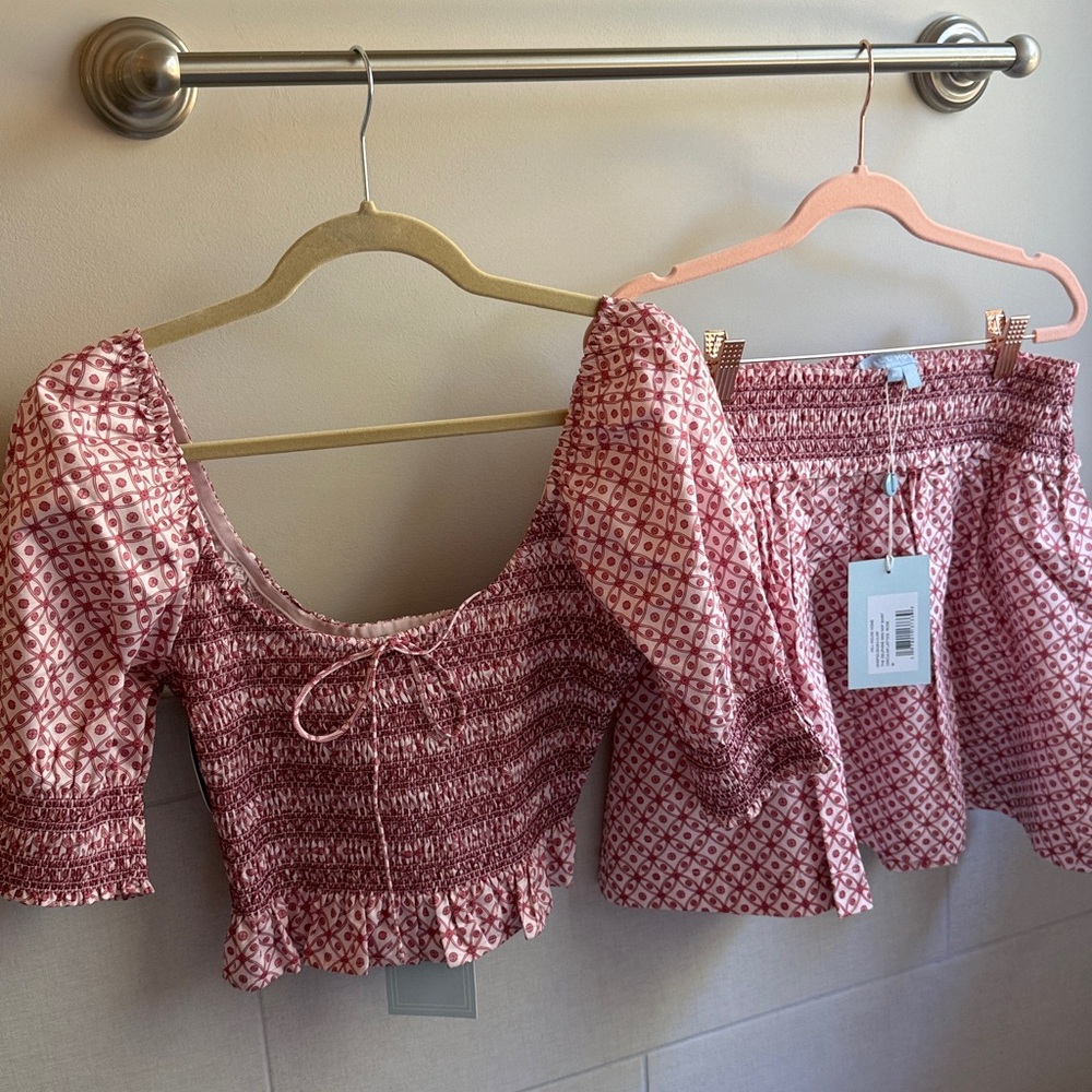 Hill House Rose Lattice Skirt Set, M - Picture 6 of 6